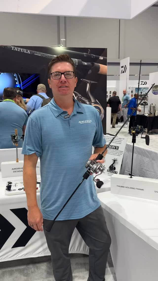 Instagram post by @daiwacanada for Daiwa. Caption reads: Check out the "thumb holding frame" on the Saltiga....