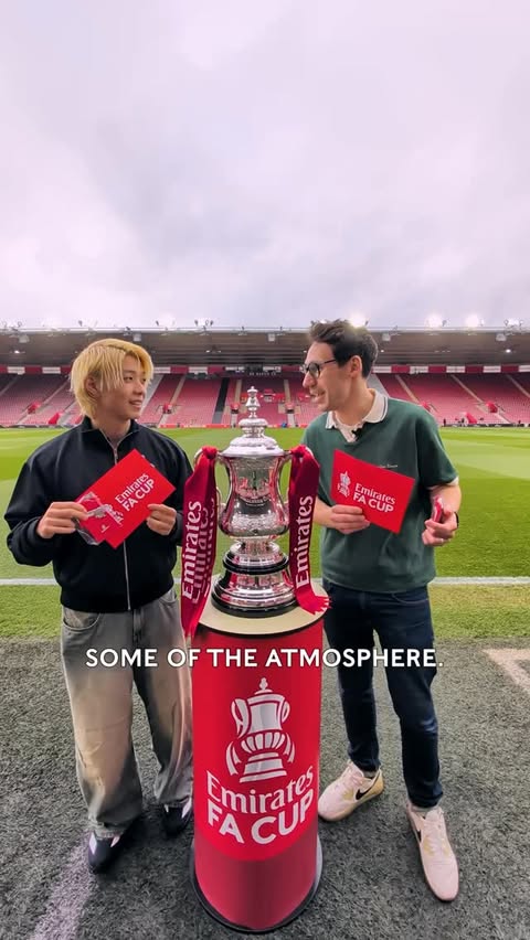 Instagram post by @taiyojr.10 for Emirates. Caption reads: From Tokyo to Southampton for the #EmiratesFACup....