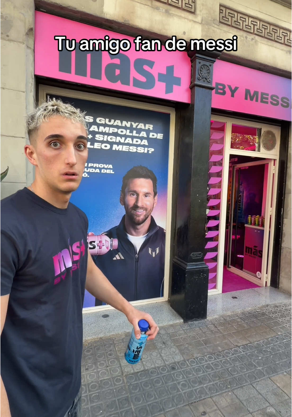 TikTok post by @jonata_26 for Más+ by Messi. Caption reads: Publi. Tu amigo fanático de Messi @Más+ by Messi....