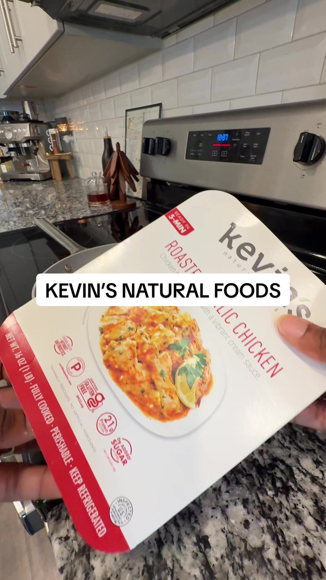 TikTok post by @shi_and_toni for Kevins Natural Foods. Caption reads: [...] Foods #getthatcleaneatingfeeling....