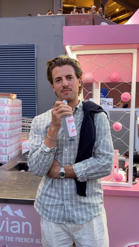 Instagram post by @mvsser for evian. Caption reads: @evianwater is 200 years young and the greatest....