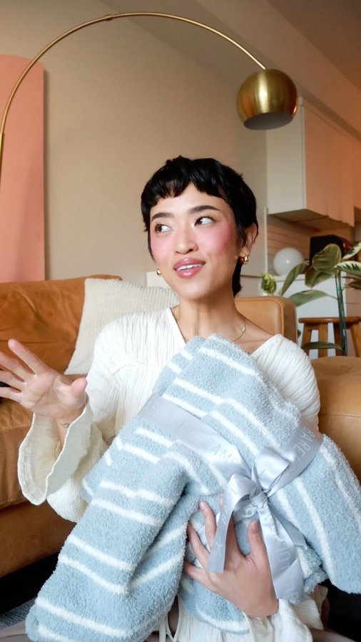 Instagram post by @heysandylin for Nordstrom Rack. Caption reads: we don’t usually do gifts in my family (like at....