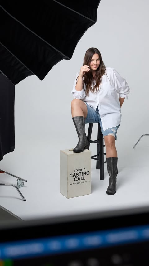 Instagram post by @candicehuffine for Torrid. Caption reads: [...] time of year just 👏 got 👏 better! The....