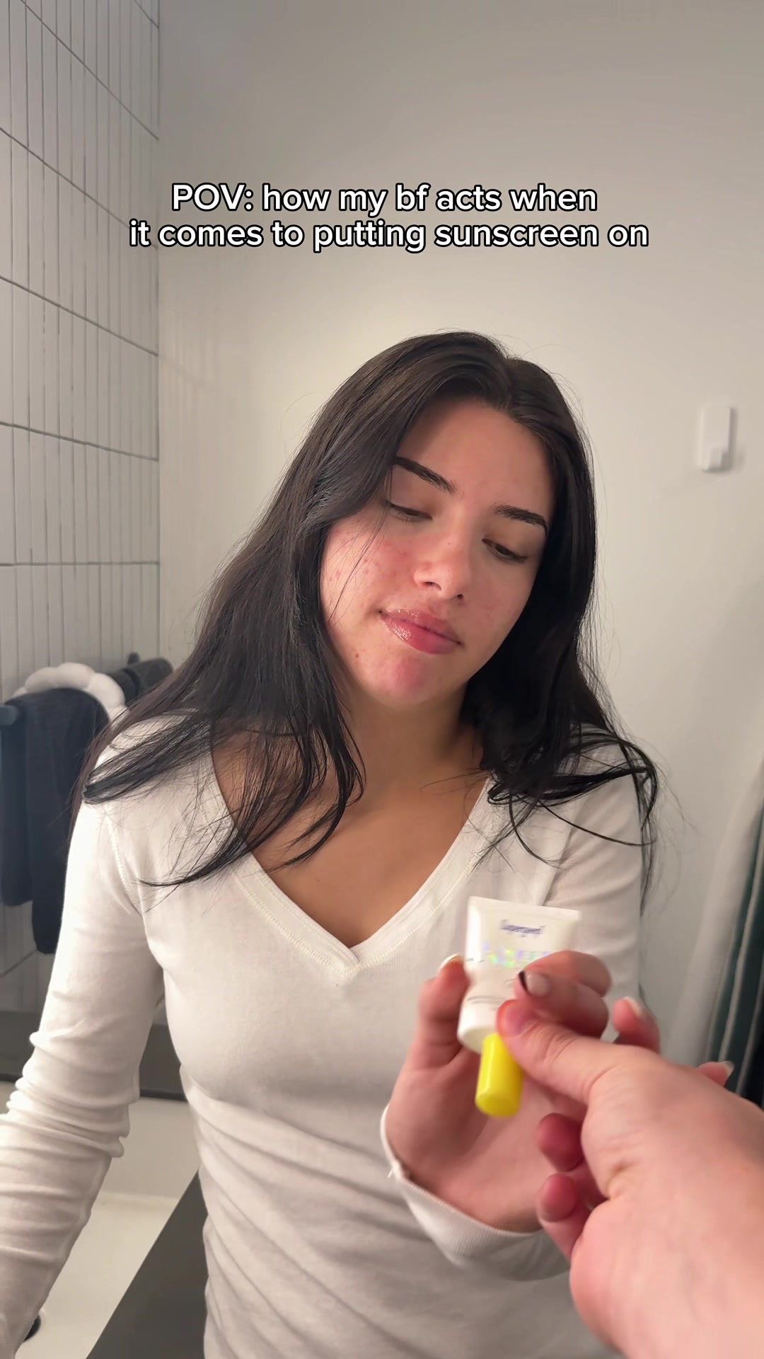 TikTok post by @ferchugimenez for Supergoop. Caption reads: He can't say no to this one @Supergoop Unseen....