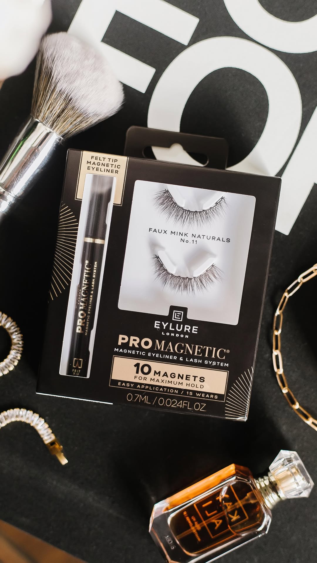 Instagram post by @nitraab for Eylure. Caption reads: Looking for the easiest eyelash application?....