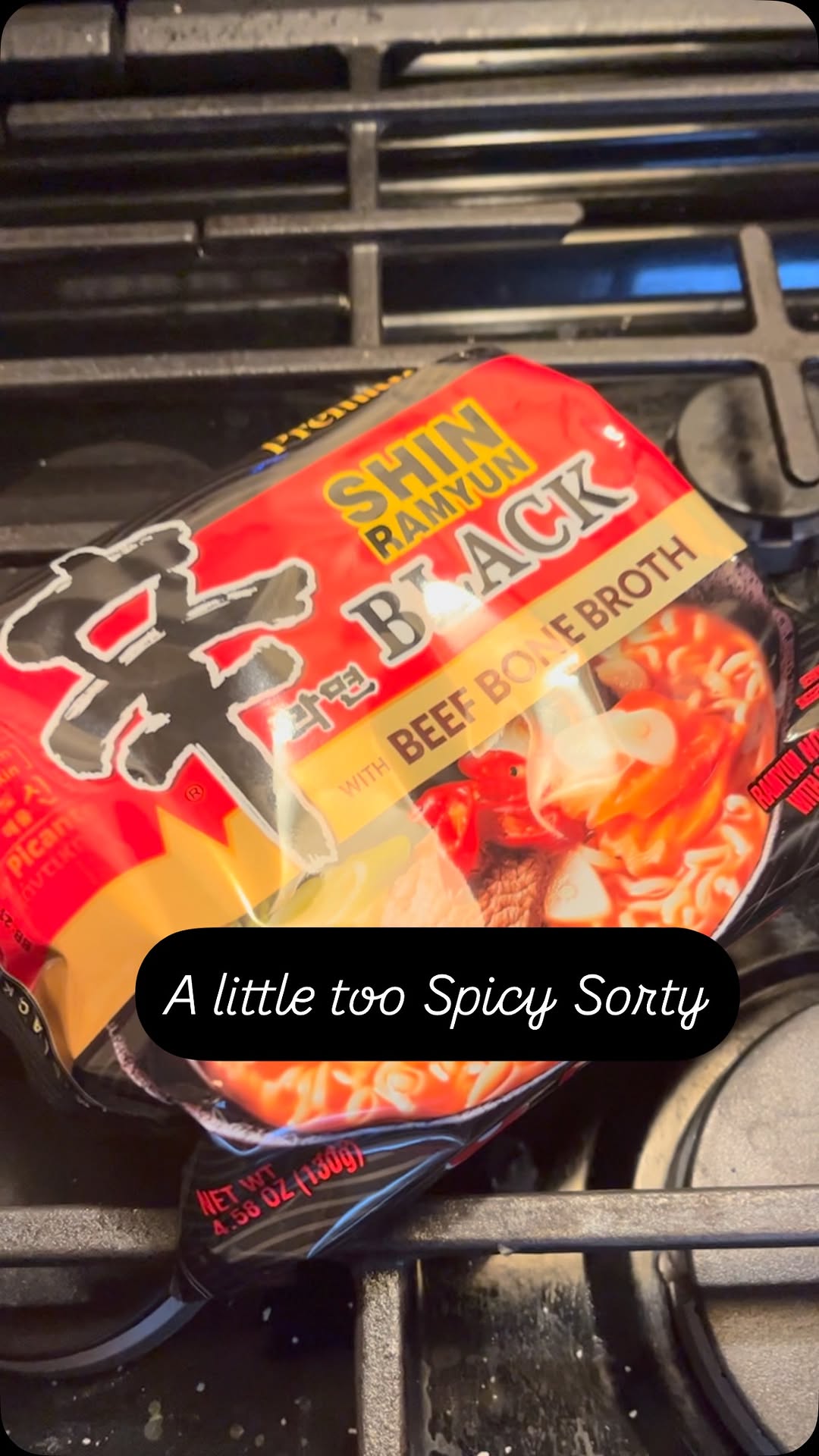 Instagram post by @livingwithlilac for Nongshim USA. Caption reads: When you need a glass of water with your Sorty....