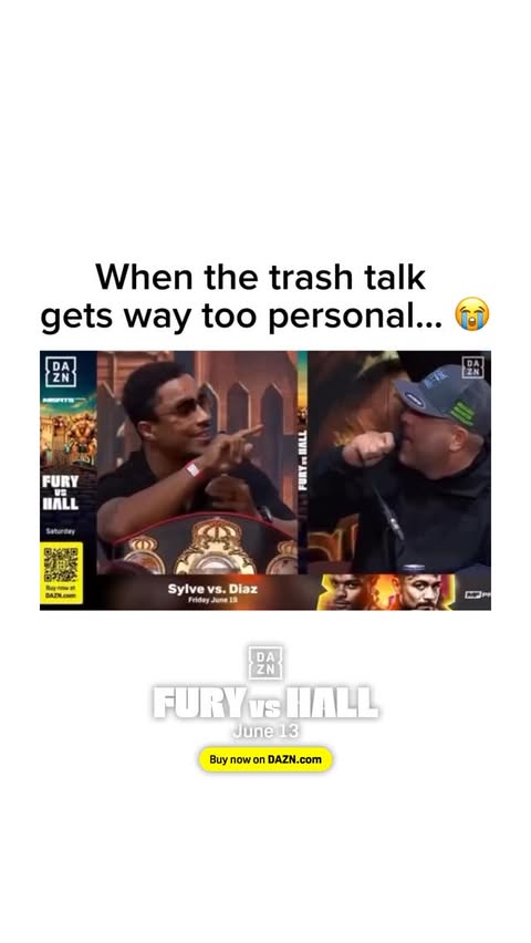 Instagram post by @interestingastech for DAZN Boxing. Caption reads: [...] Hall live exclusively on DAZN 🫡 @daznboxing....