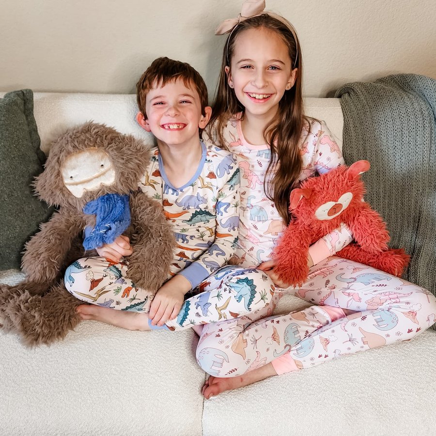 Instagram post by @theclassymamabear for Caden Lane. Caption reads: [...] out their new jammies from @cadenlane!! OMG,....