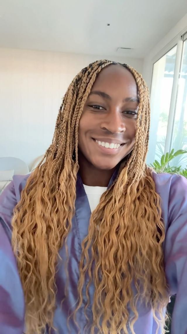 Instagram post by @cocogauff for Carol's Daughter. Caption reads: Blonde for the summer. Hair transformation for the....