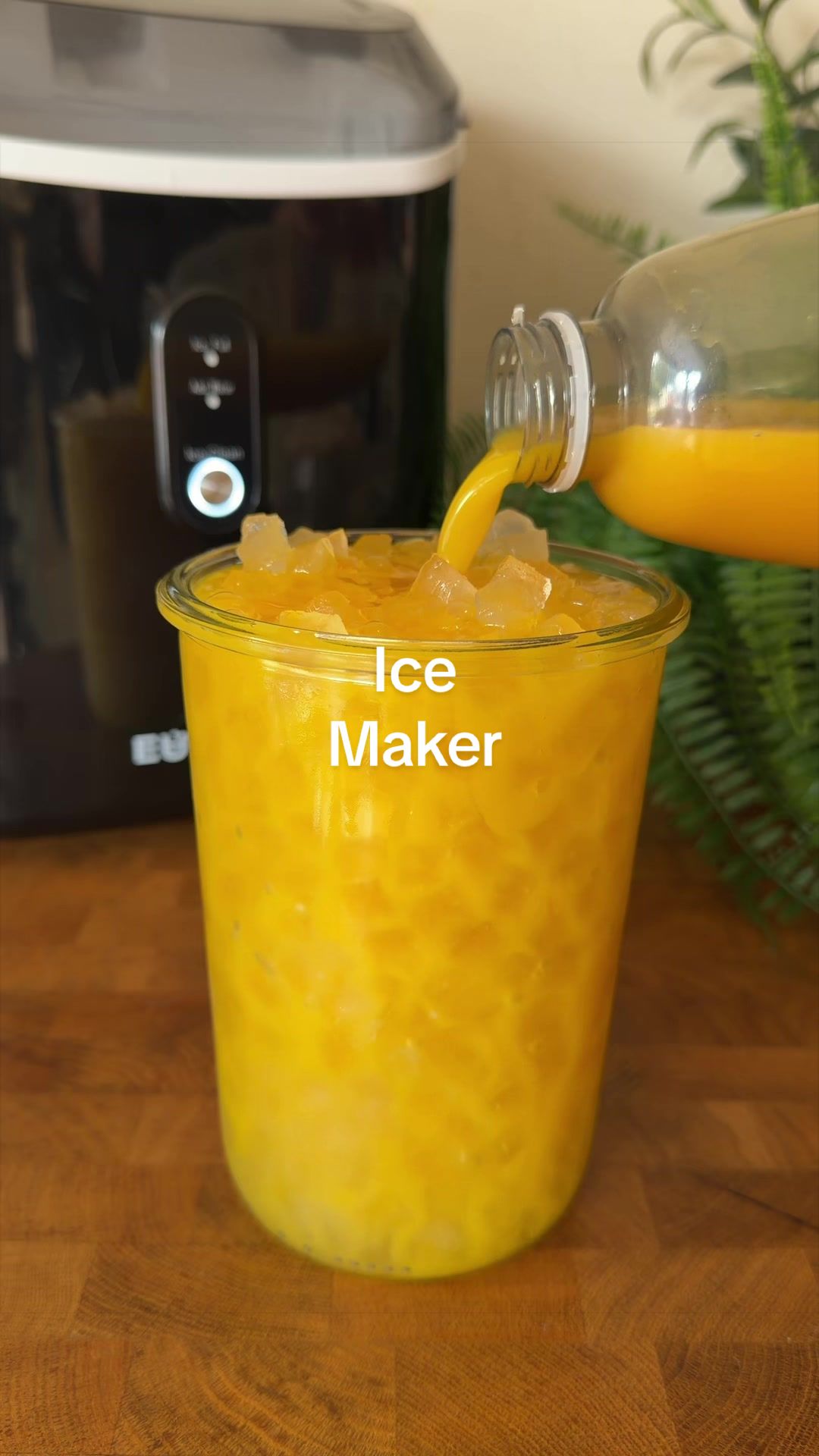 TikTok post by @kitchen_diaries_by_zubda for Euhomy. Caption reads: Nugget Ice Maker @Euhomy Home Efficiently produces....