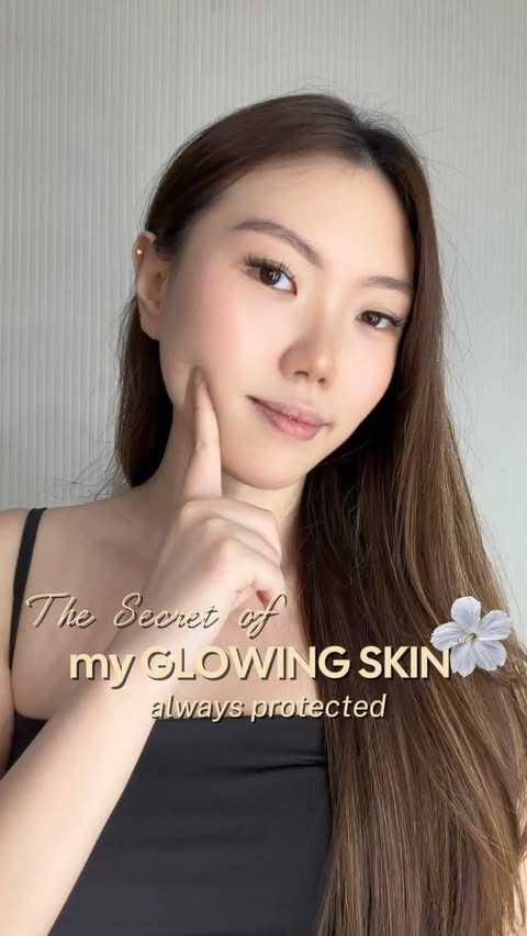 Instagram post by @sallyylimm for NPURE. Caption reads: Glowing skin ofcourse , @npureofficial 💚☀️....