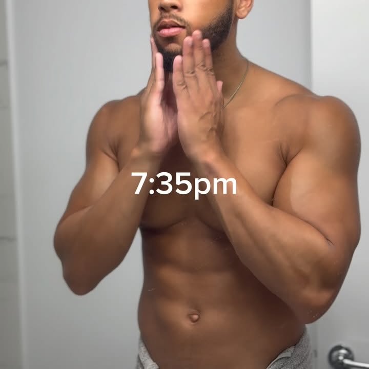 Instagram post by @kingdpfit for Tiege Hanley. Caption reads: Night routine on lock with @tiegehanley 🧼

1.....