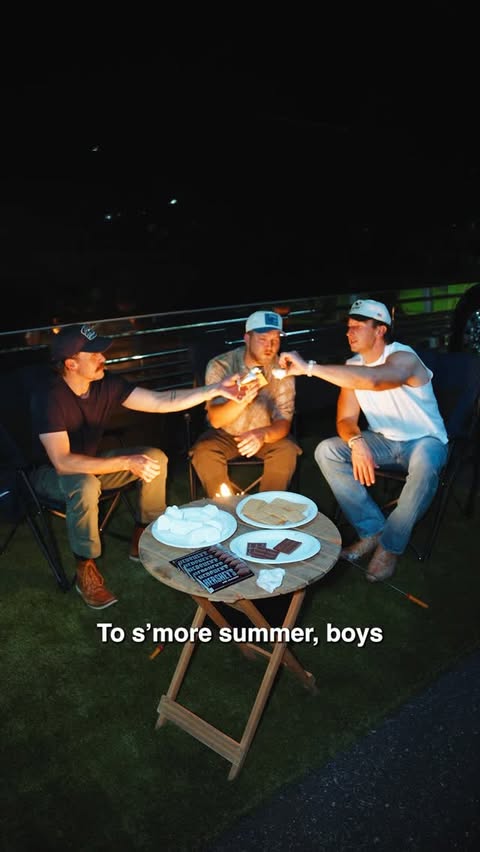 Instagram post by @russelldickerson for HERSHEY'S Chocolate. Caption reads: Here’s to s’more summer with Hershey’s chocolate....