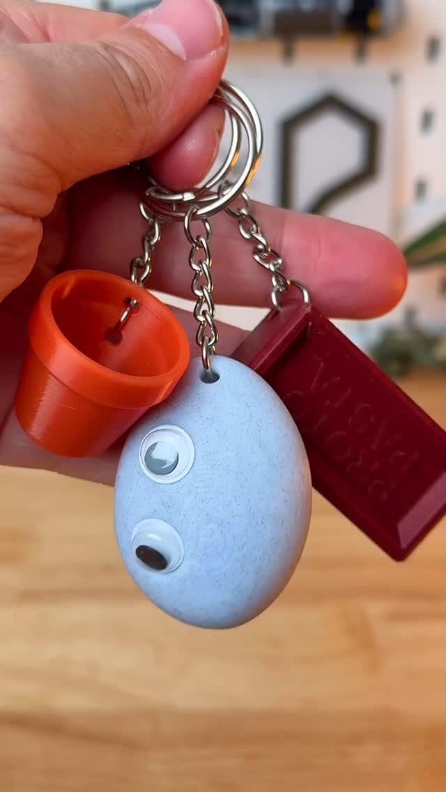 Instagram post by @cults3d for Thingiverse. Caption reads: We designed stone inspired keychains for RMRRF and....