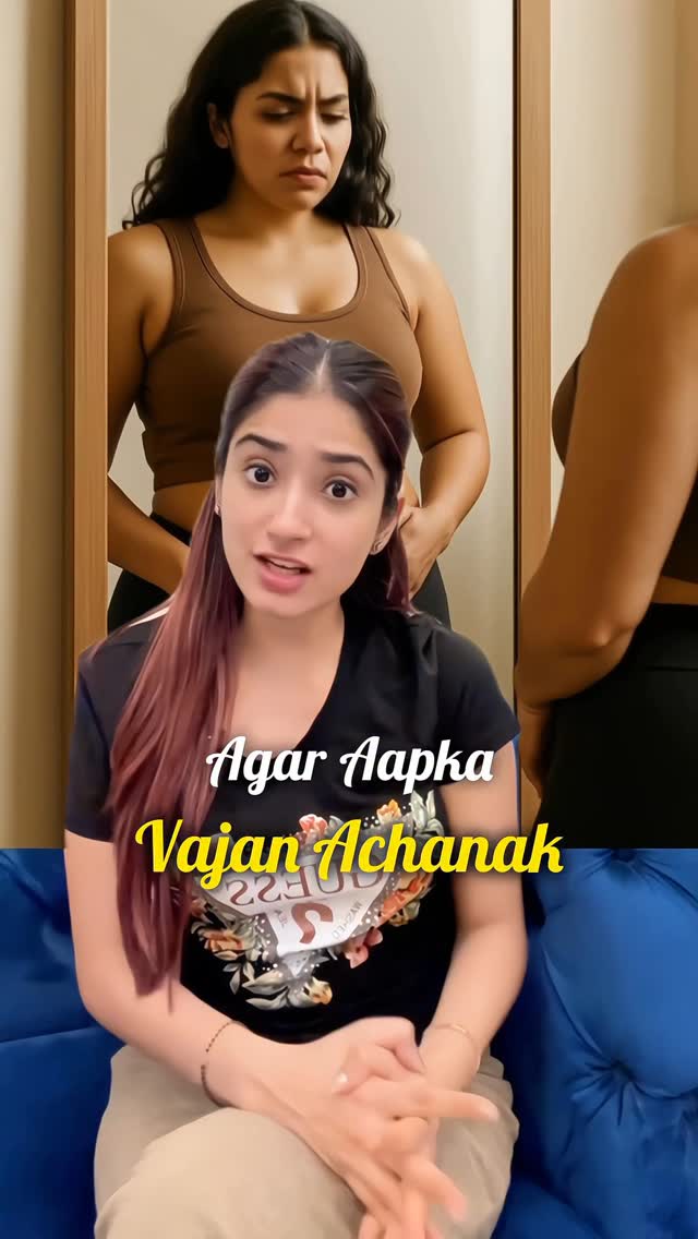 Instagram post by @yoga_with_radhikamanchanda for Krishna's Herbal & Ayurveda. Caption reads: Sudden weight gain, acne on the face, irregular....