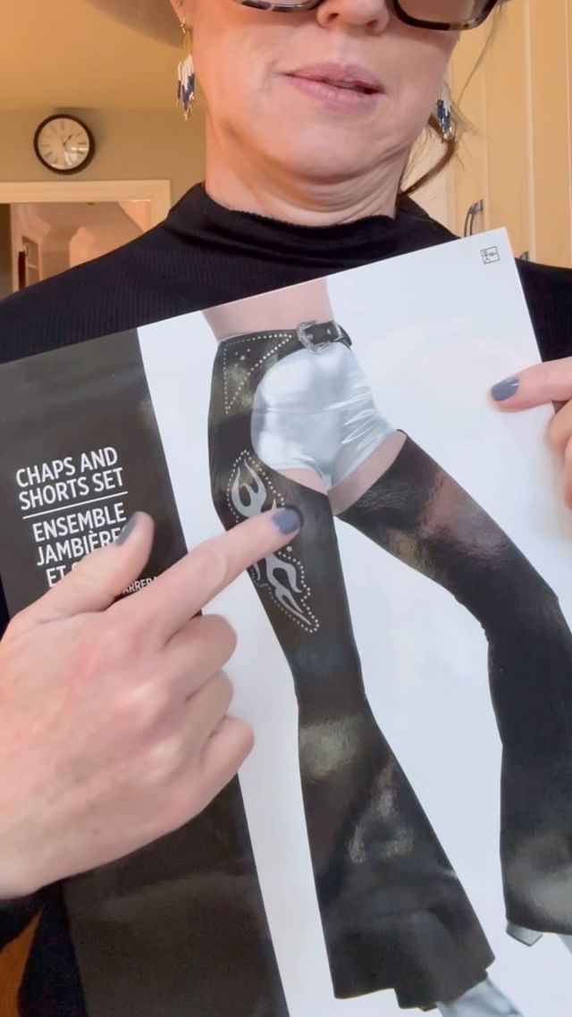 Instagram post by @peachesanddiesel104 for Party City. Caption reads: Halloween costumes and Paris runway couture both....