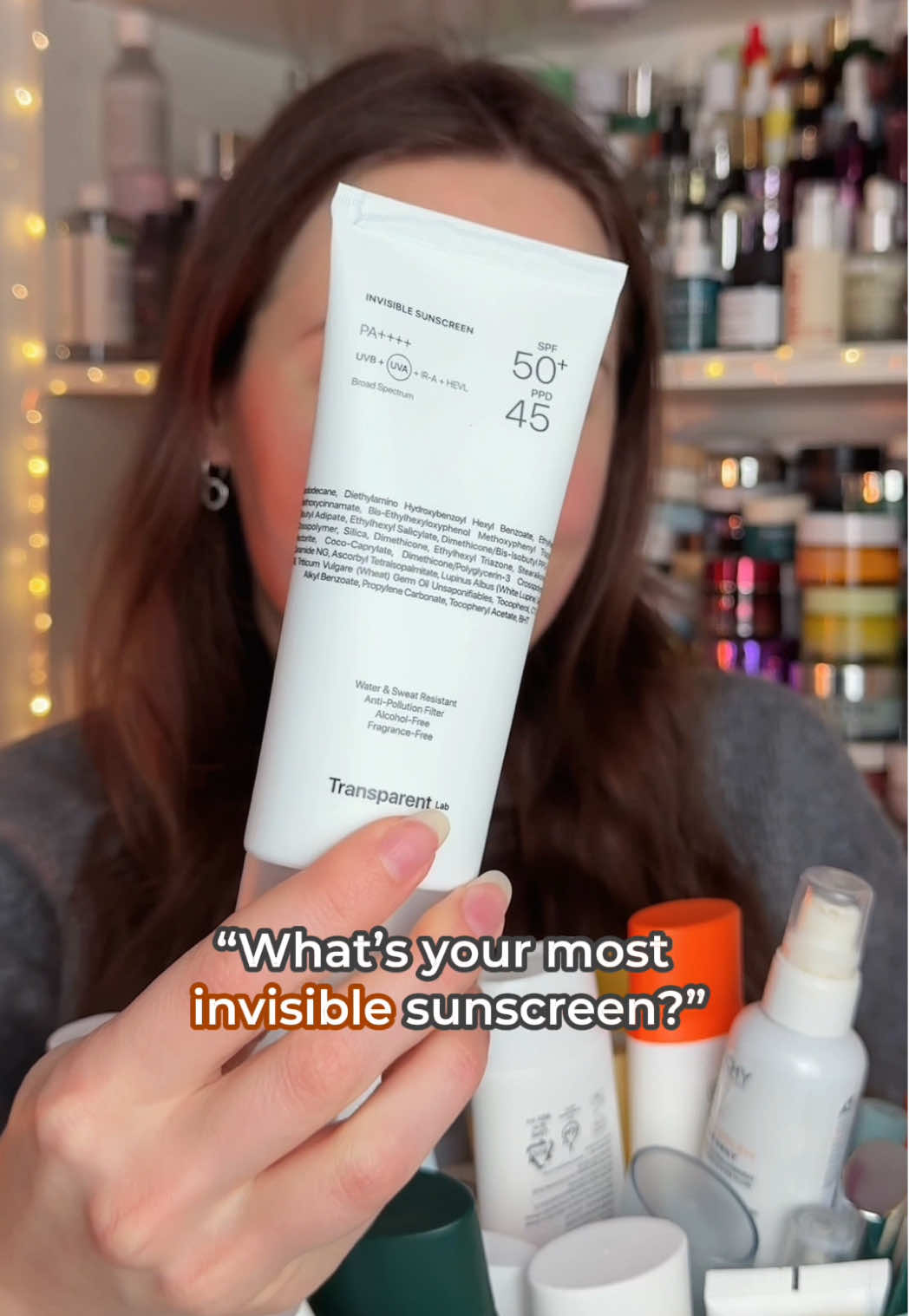TikTok post by @tanyats.beauty for Niche Beauty Lab. Caption reads: The most invisible sunscreen my skin has ever seen....