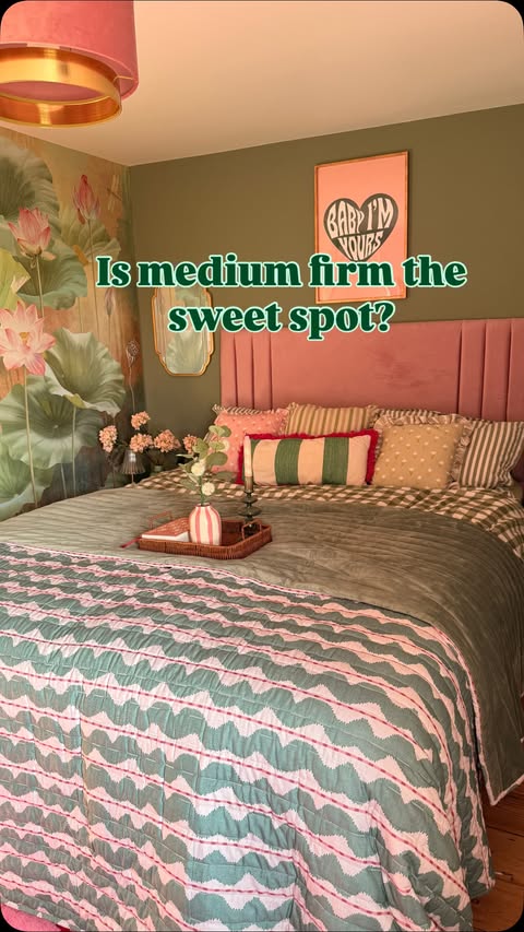 Instagram post by @georgiascolourfulcottage for Sonno Beds. Caption reads: [...] who’s right? Well, we went for the....