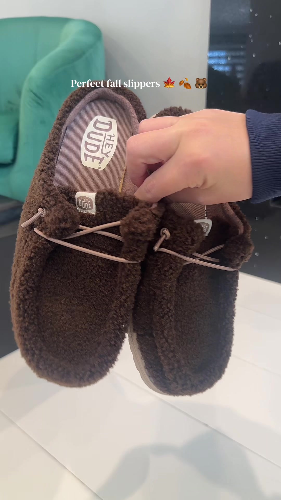 TikTok post by @dailybeautyinspo for Hey Dude Shoes. Caption reads: @HeyDude #heydude #wendyslippers....