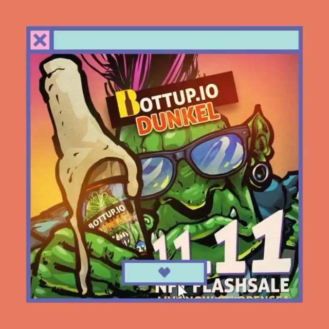 Instagram post by @takwaworld for OpenSea. Caption reads: [...] today you can get Bottup Dunkel NFTs on....