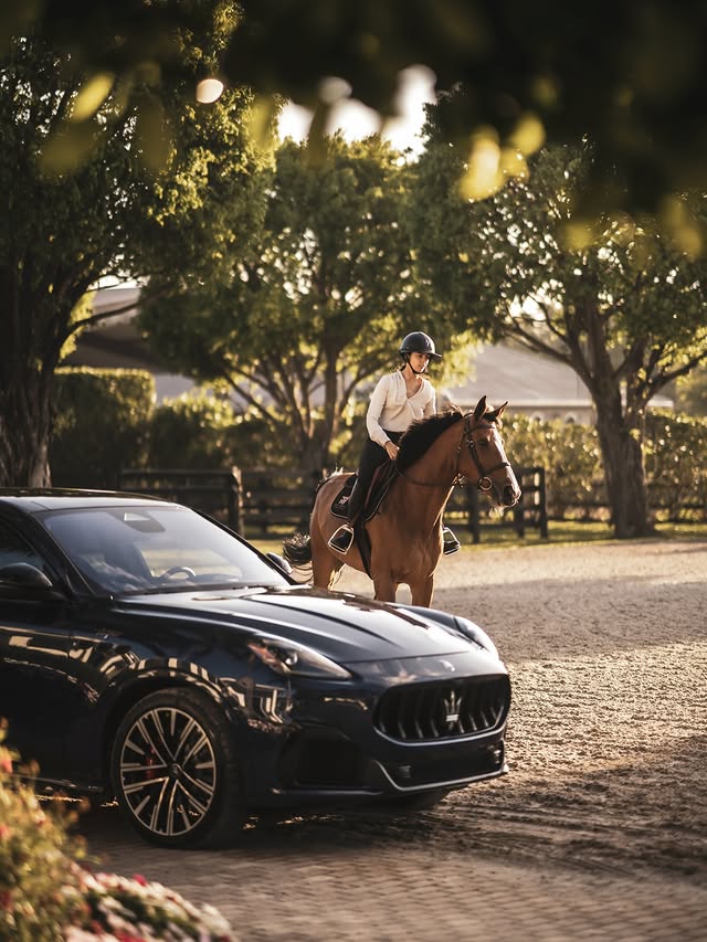 Instagram post by @ninamallevaey for Maserati. Caption reads: [...] proud to announce my partnership with....