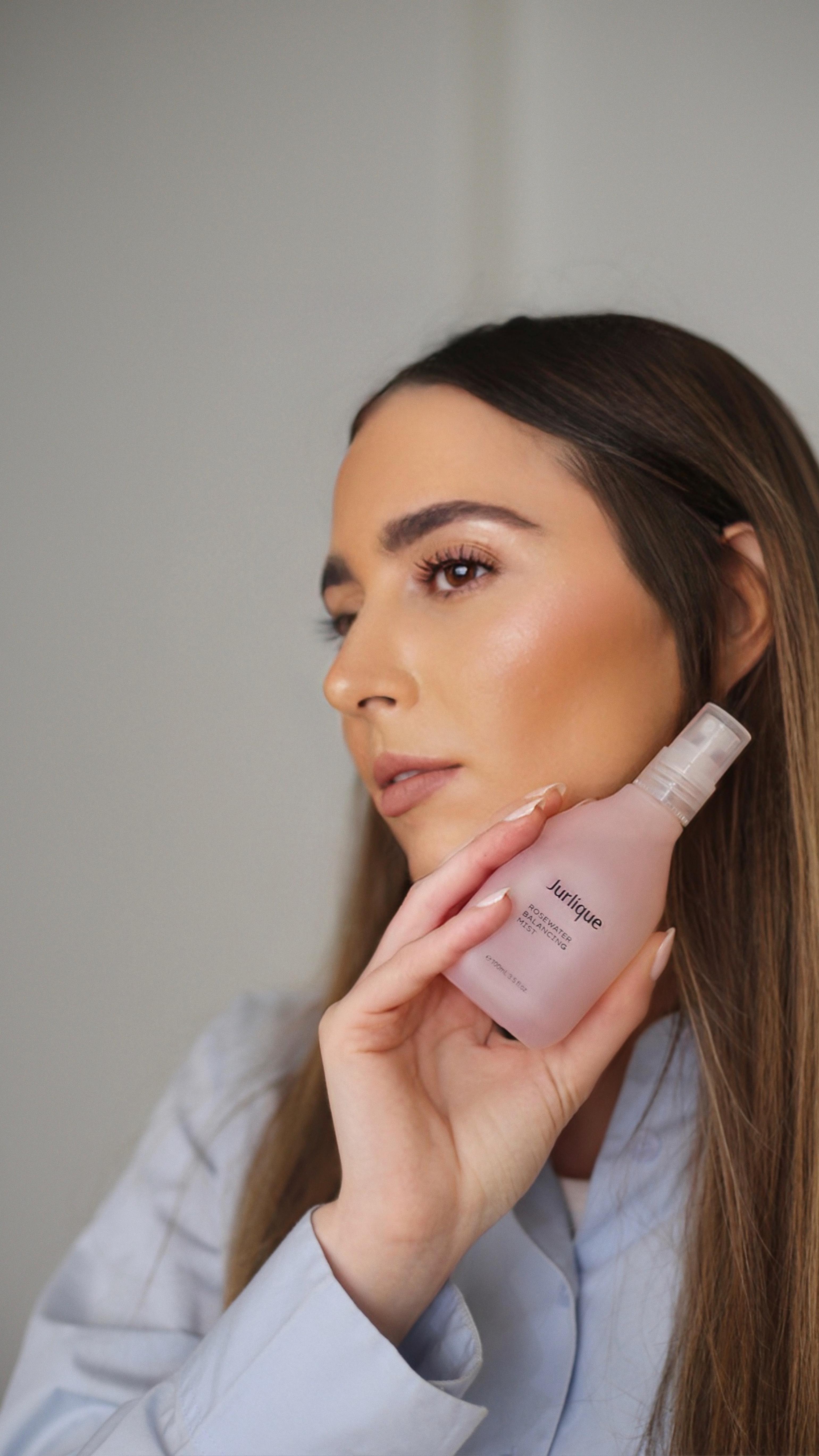 Instagram post by @iesthereslla for Jurlique. Caption reads: The Rosewater Balancing Mist and Rose Hand Cream....