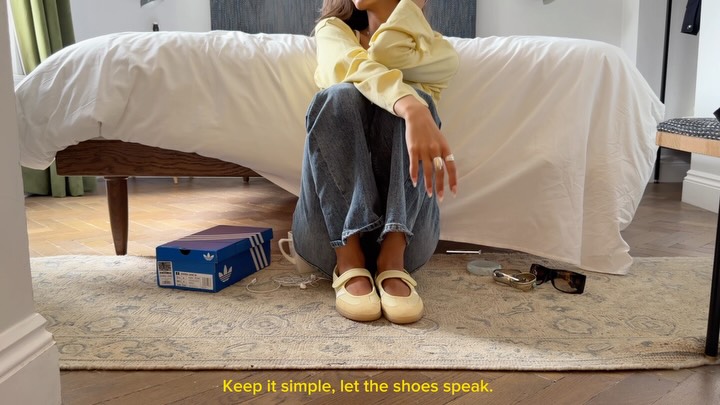 Instagram post by @nina.sazina for Office Shoes. Caption reads: [...] things effortless in my samba’s @officeshoes....