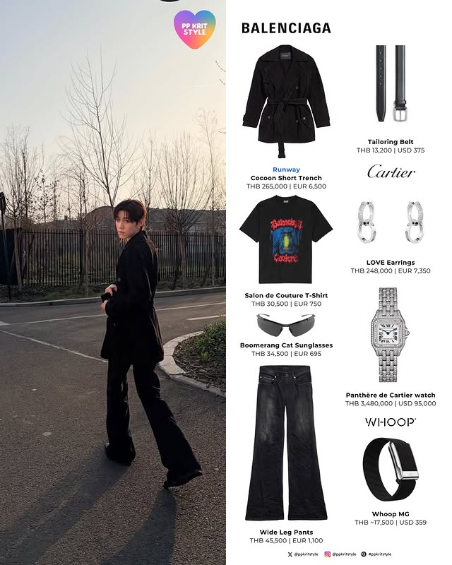 Instagram post by @ppkritstyle for Balenciaga. Caption reads: 〰️ @pp.kritt for #BalenciagaWinter26xPPKrit....