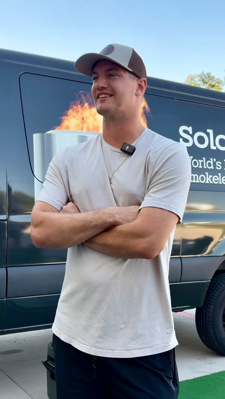 Instagram post by @josh6jung for solostove. Caption reads: When you gift your entire team a Solo Stove fire....