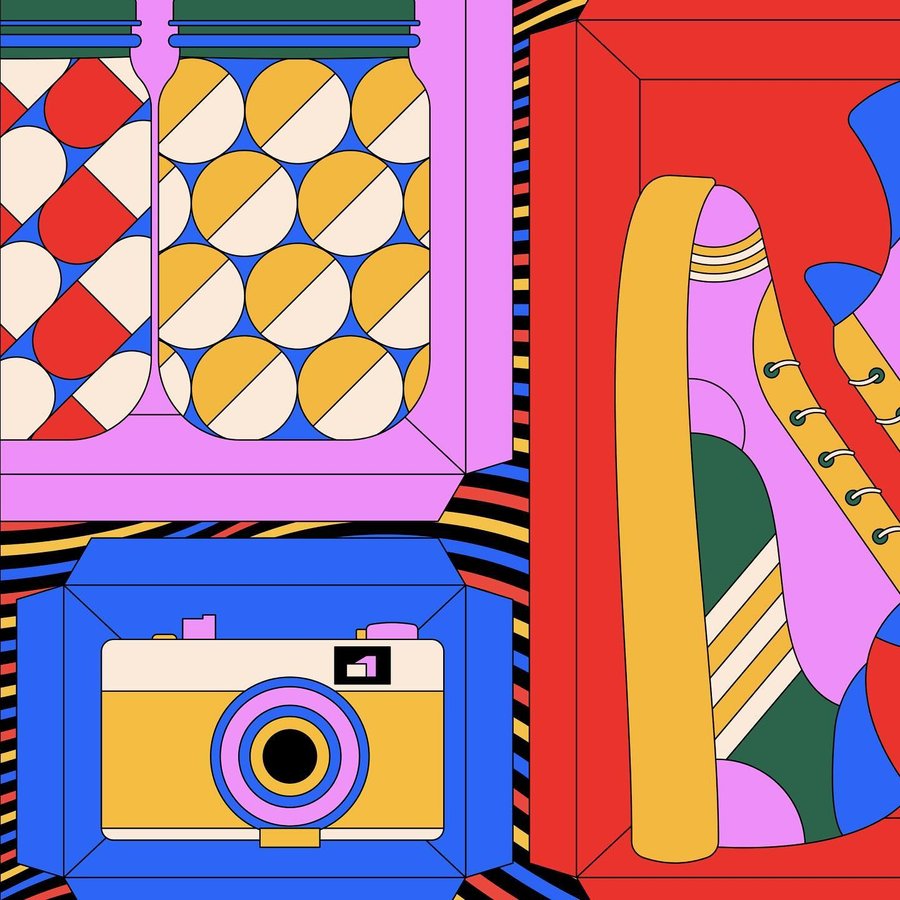 Instagram post by @idolikeblue for WIRED. Caption reads: [...] Cyber Monday Deals illustration for @wired .....