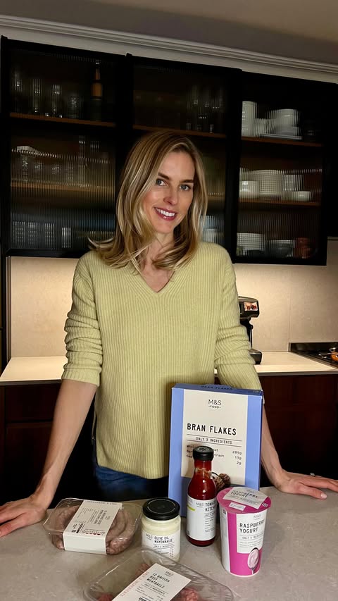 Instagram post by @frida_redknapp for Marks and Spencer. Caption reads: AD I’ve just got back from a @marksandspencerfood....