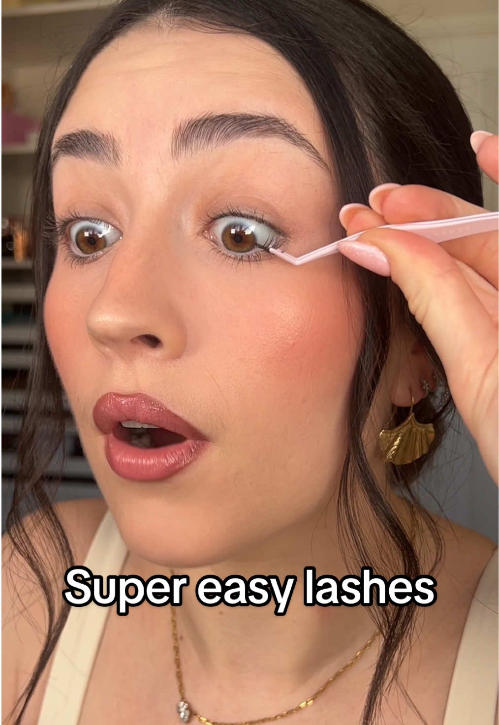 TikTok post by @maggieanne.n for TATTI LASHES. Caption reads: AD I don’t wanna hear that you can’t put on lashes....