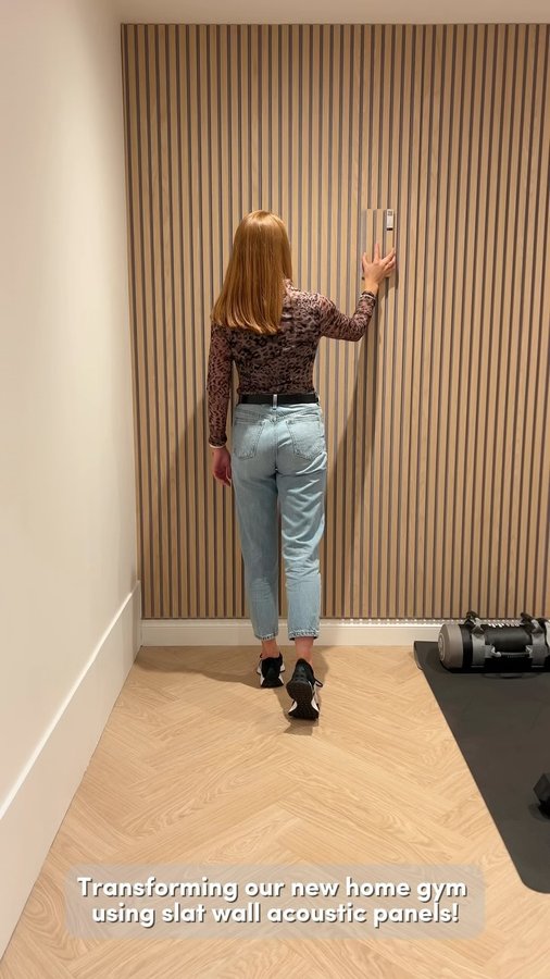 Instagram post by @our_rosebury_home for Naturewall. Caption reads: [...] natural oak slatwall panels from....