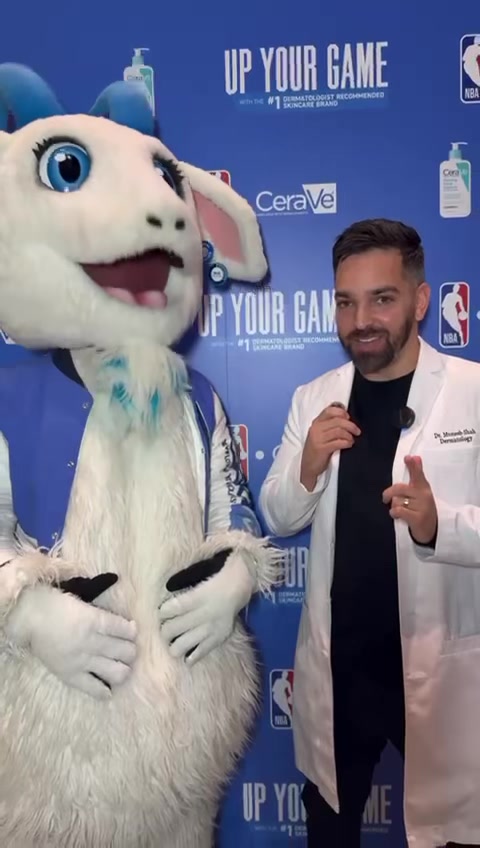 TikTok post by @dermdoctor for CeraVe. Caption reads: Whatttt?? Fans at the #EmiratesNBACup with insane....