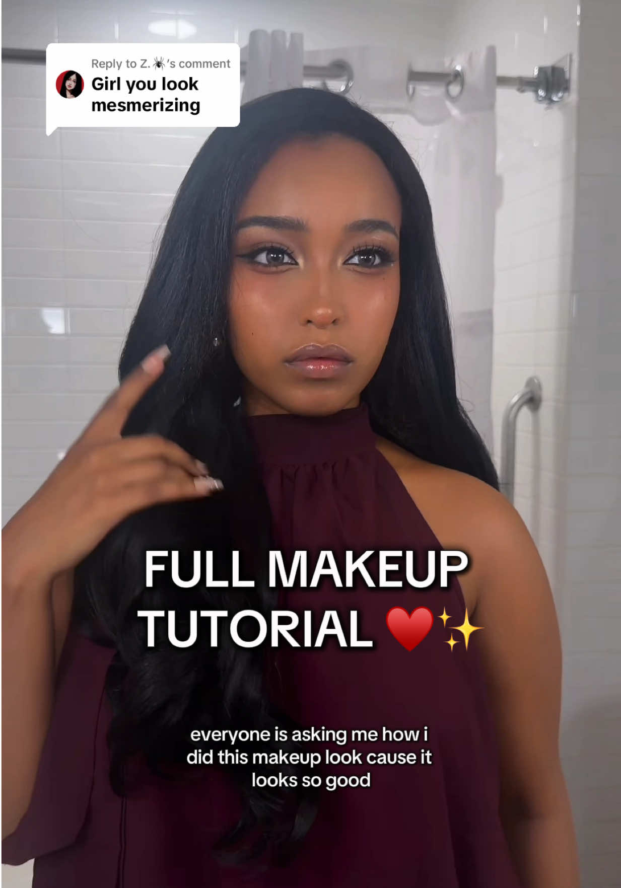 TikTok post by @skybxyy for EM Cosmetics. Caption reads: Replying to @Z.🕷️ here’s the full in depth....