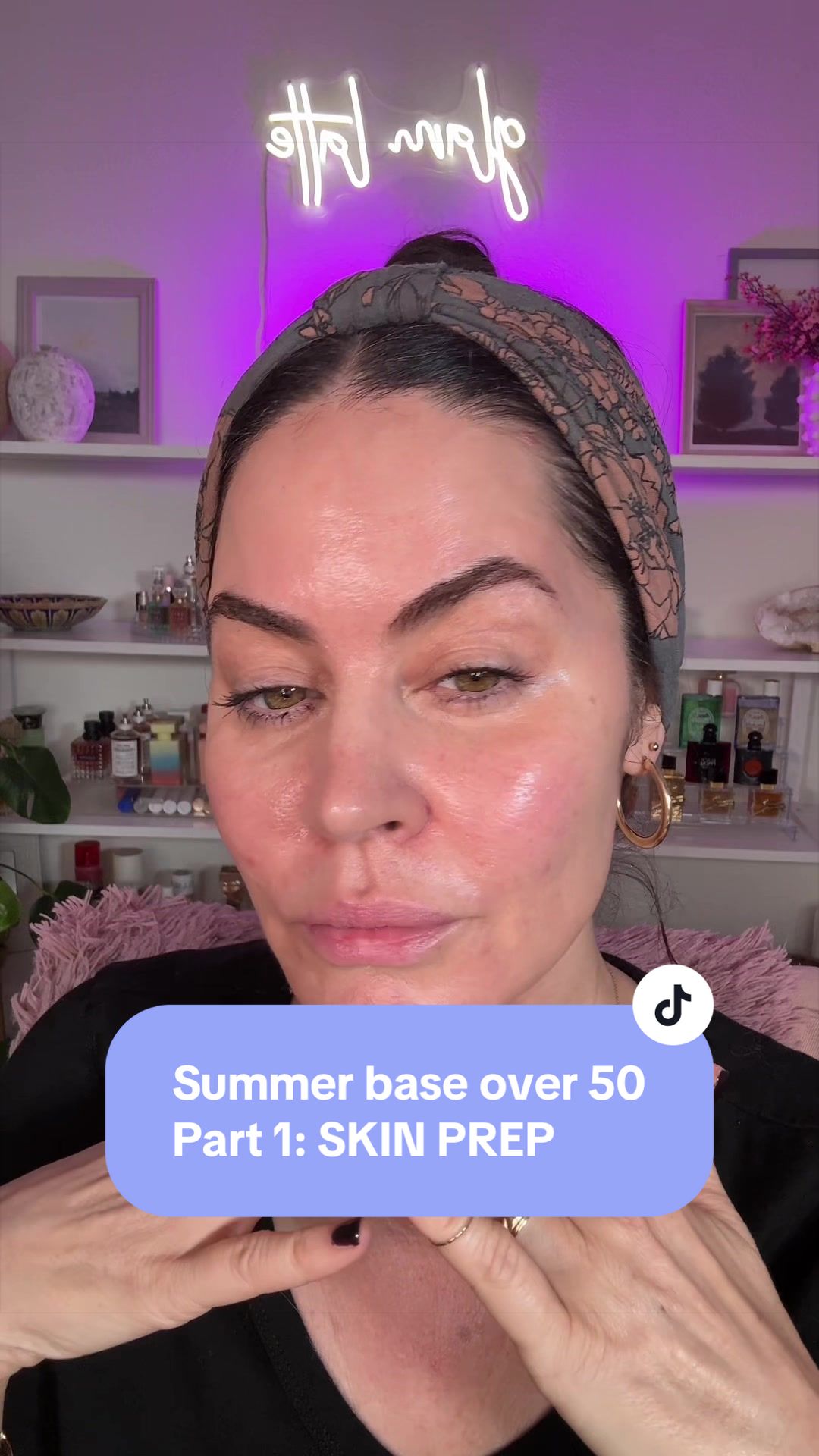 TikTok post by @glamlatte for Erno Laszlo. Caption reads: [...] Skin Care @Kiehl's Since 1851 @Ernolaszlo....
