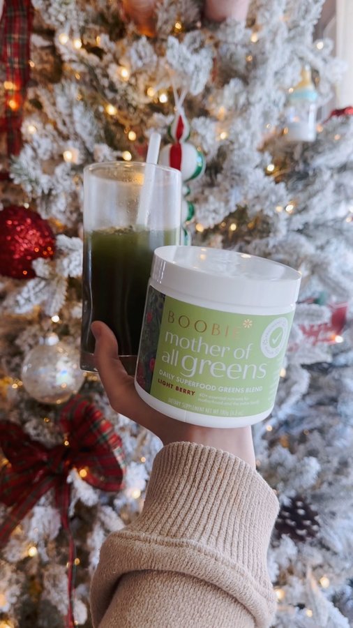 Instagram post by @lifewiththewilsonfam for Boobie Superfoods. Caption reads: Mamas… give yourself the gift of health this year....