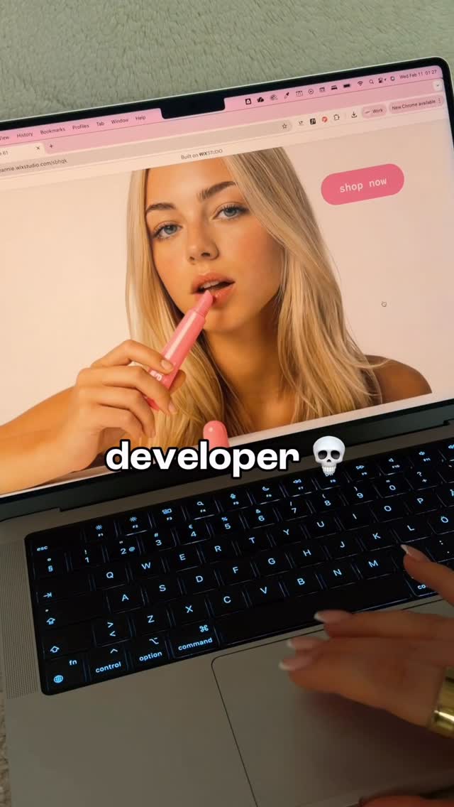 Instagram post by @online.by.annie for Wix Studio. Caption reads: [...] recreate this animated web design on....