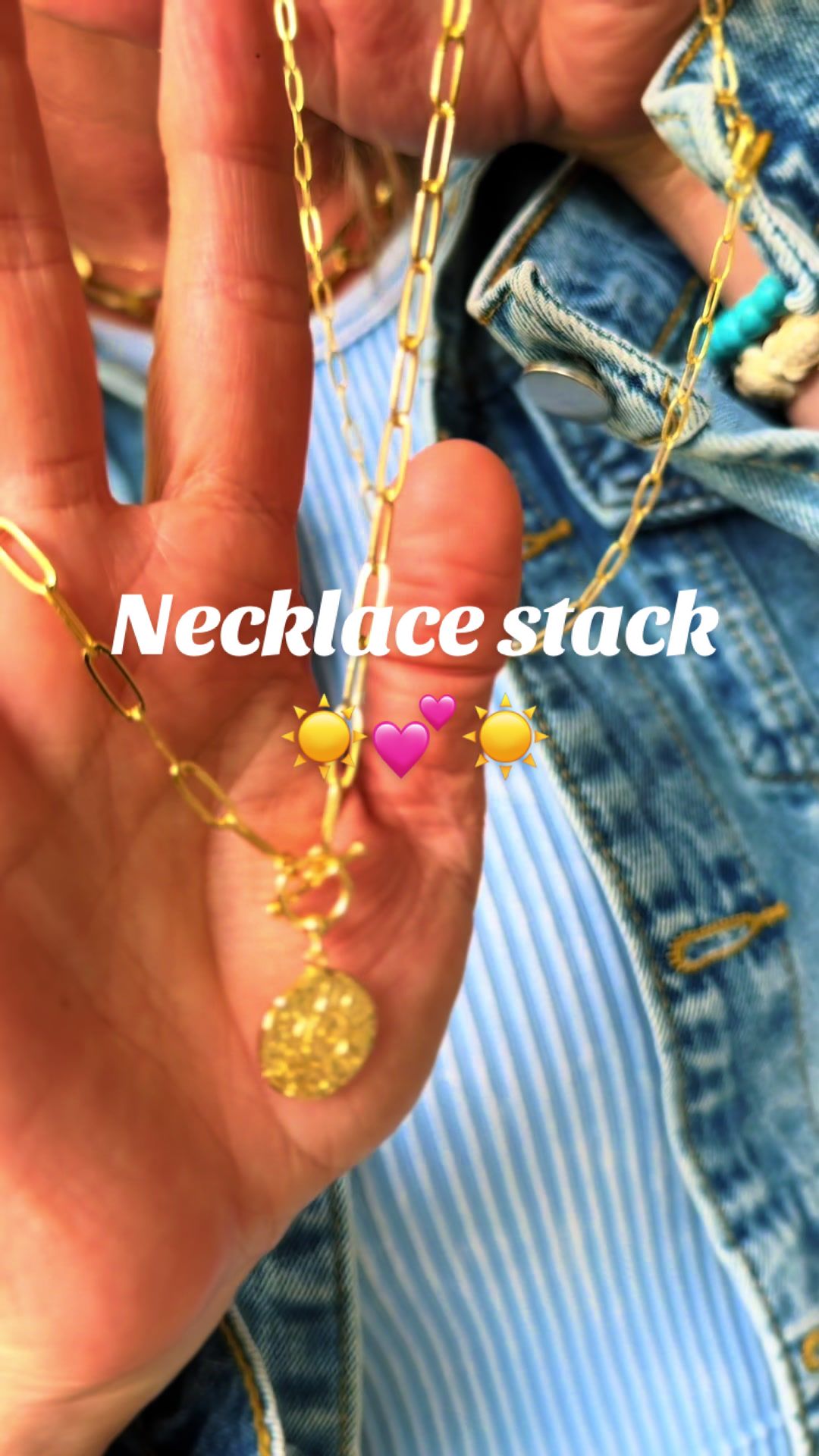 TikTok post by @jillsteelmanmotherhood for Pavoi. Caption reads: [...] #goldjewellery #goldjewelry @PAVOI .