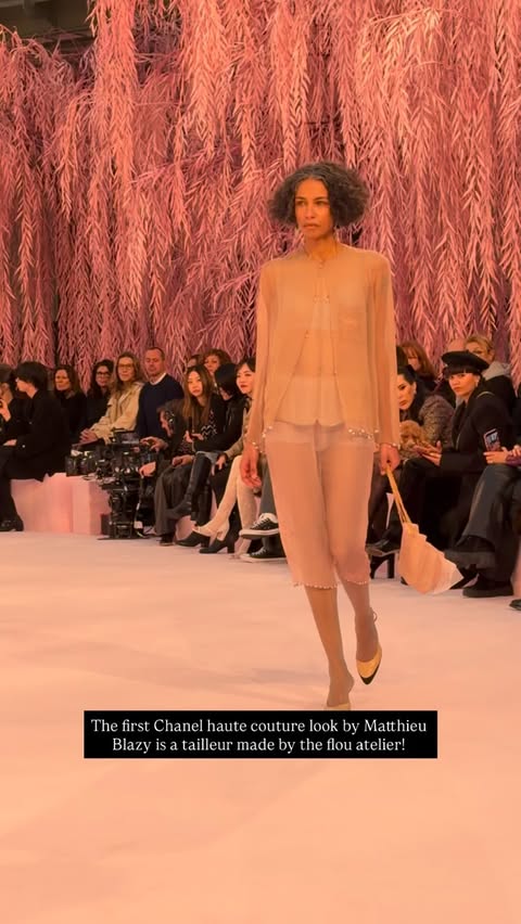 Instagram post by an influencer for CHANEL. Caption reads: [...] embroidered in a similar way.....