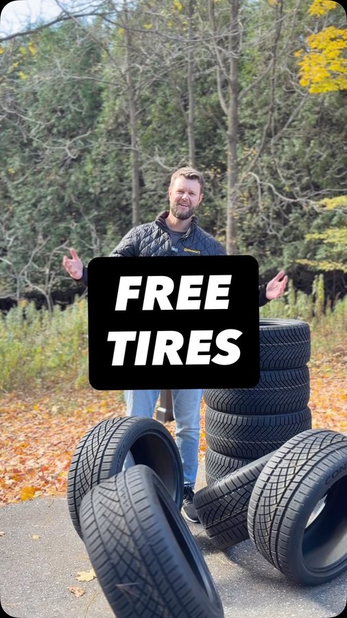 Instagram post by @thestraightpipes for Continental Tire. Caption reads: Do you want free tires? If you answered yes…

-....