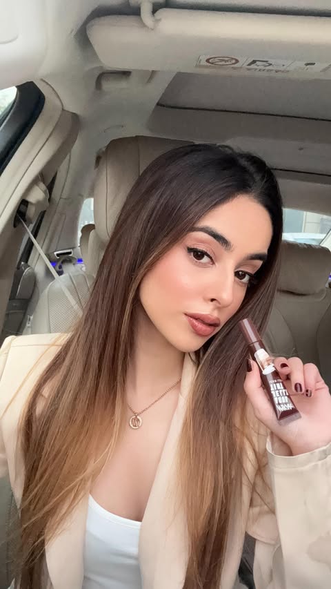 Instagram post by @saieshagogia10 for Nykaa. Caption reads: My go-to iced latte winter makeup look with the....