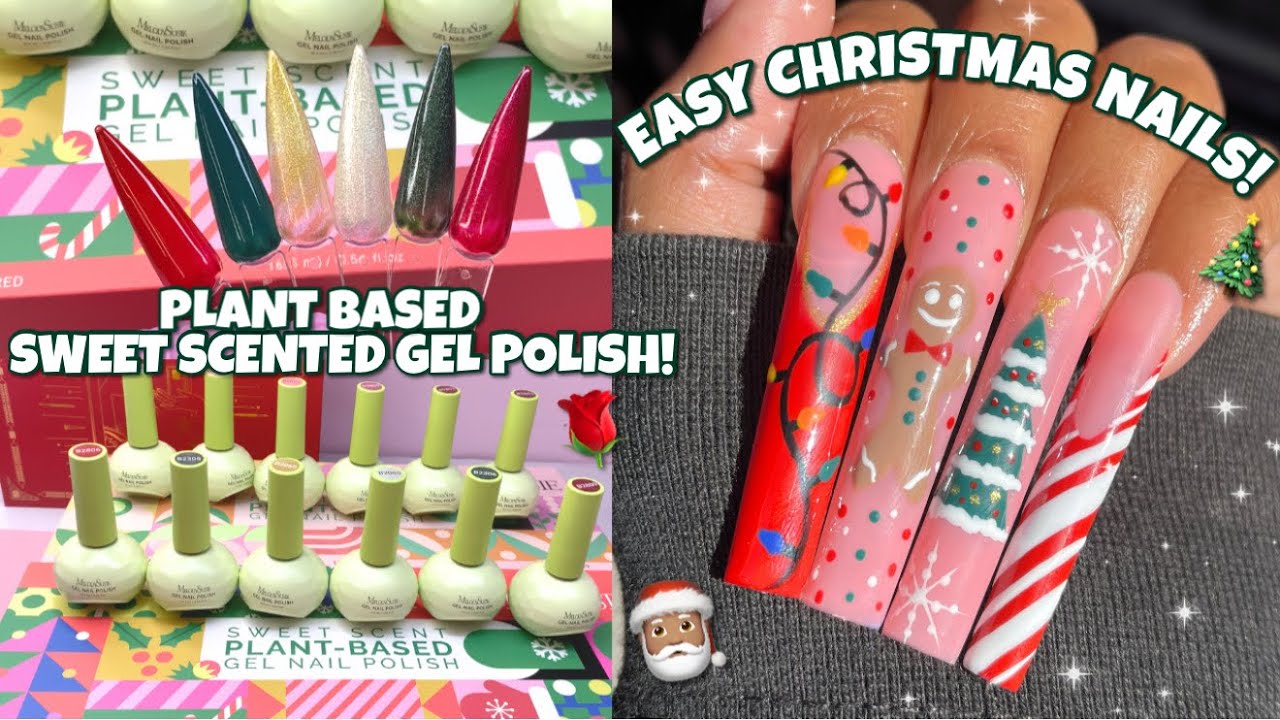 YouTube post by @NailsByKey for BTArtboxnails. Caption reads: MELODY SUSIE SWEET SCENT PLANT BASED GEL SETS! ❤️....