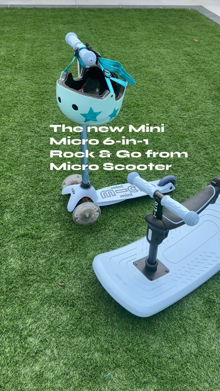 Instagram post by @travelwithkwen for Micro Scooters UK. Caption reads: AD The new @microscooters Mini Micro 6-in-1 Rock &....