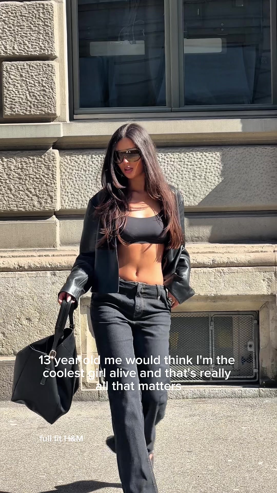TikTok post by @saradeani for H&M. Caption reads: #ad | even cooler in a @H&M fit - Their new Spring....