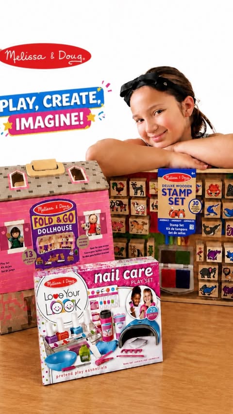 Instagram post by @gunnsgirls for Melissa & Doug. Caption reads: POV: Prime Day Melissa & Doug deals = screen-free....