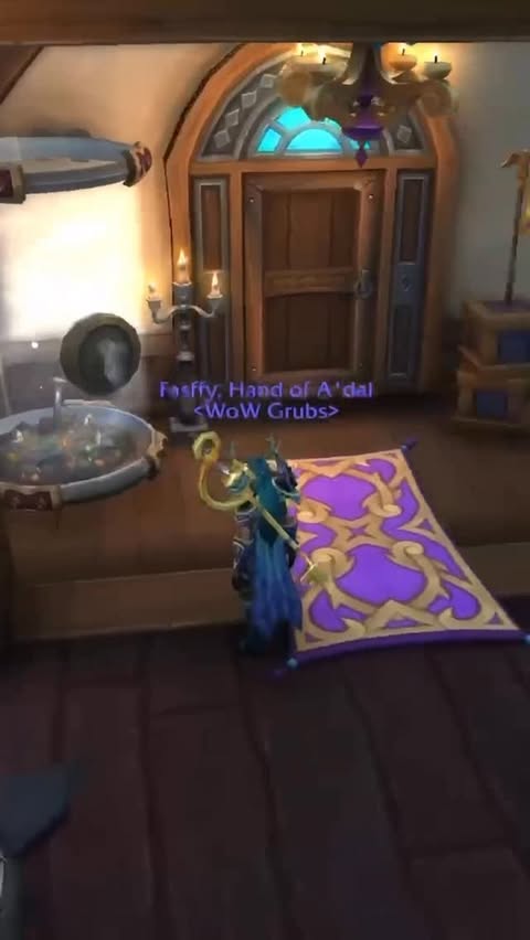 Instagram post by @fasffy for Blizzard Entertainment. Caption reads: Welcome to my WoW Crib! 🤩 Check out....