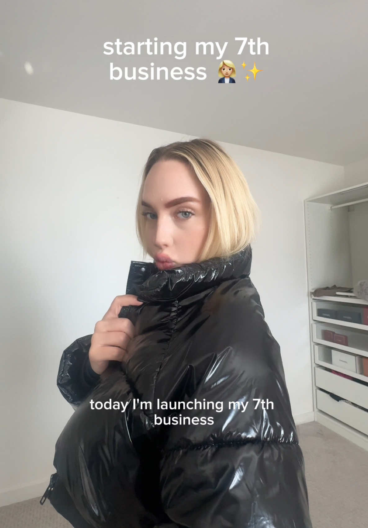 TikTok post by @graciedraskovich for Printful. Caption reads: [...] me to launch my ✨7th✨business with @Printful....