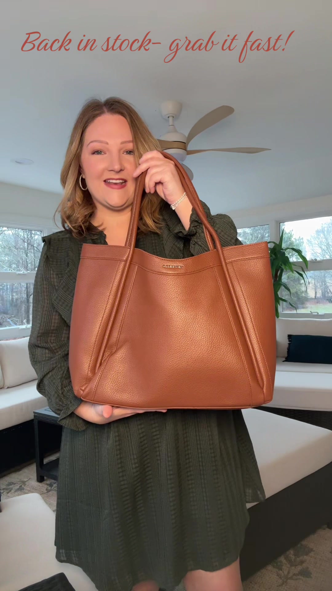TikTok post by @babblingbrookej for NEWBELLA. Caption reads: This @NEWBELLA bag is effortlessly chic. It’s....