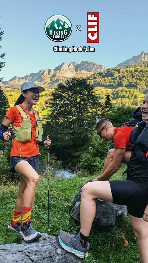 Instagram post by @hikingbuddies.dach for CLIF BAR. Caption reads: [...] #hiking #Hochfulen #FueledByClifBar​.